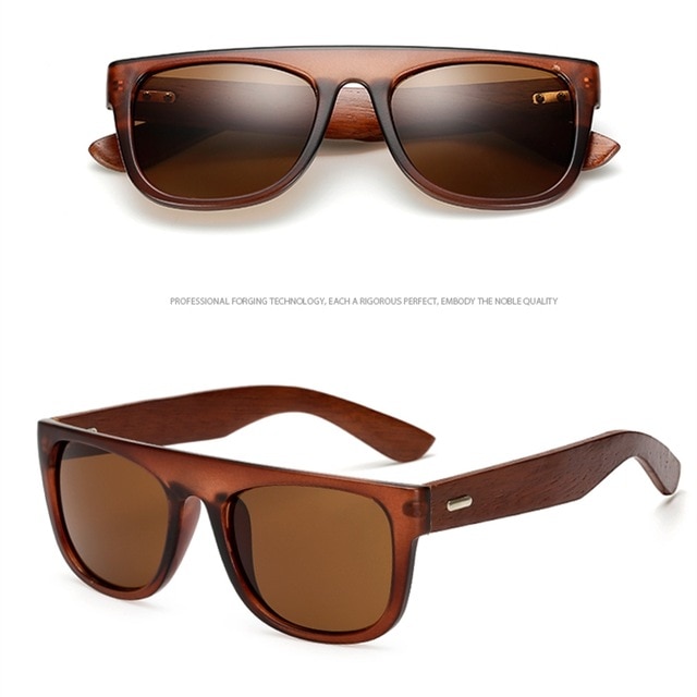 Real Bamboo Wooden Arms Sunglasses - Image 10